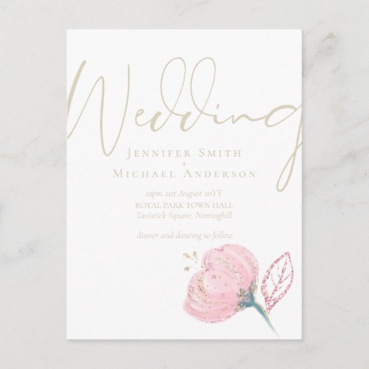 エレガントバラモダン結婚の輝き ポストカード (正面)