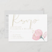 エレガントバラモダン結婚の輝き 出欠カード (正面/裏面)