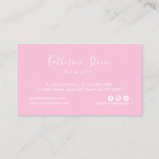 エレガントバラモダン金ゴールドグリッターピンク美しい 名刺 (裏面)