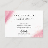 エレガントバラモダン金ゴールドグリッターメイクアップアーティスト 名刺 (裏面)