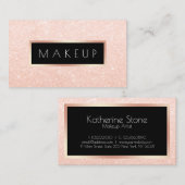 エレガントバラモダン金ゴールドグリッターメイクアップアーティスト 名刺 (正面/裏面)