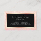 エレガントバラモダン金ゴールドグリッターメイクアップアーティスト 名刺 (裏面)