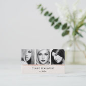 エレガントバラモダン金ゴールドシークインサロン3フォトカード 名刺 (スタンド正面)