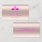 エレガントバラモダン金ゴールドピンクフラミンゴスインラブ 名刺 (正面/裏面)