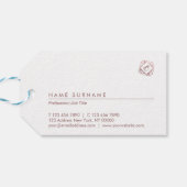 エレガントバラモダン金ゴールドピンクモノグラムありがとう ギフトタグ (裏面横)