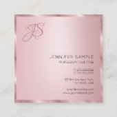 エレガントバラモダン金ゴールドモノグラムテンプレート スクエア名刺 (裏面)