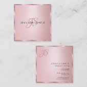 エレガントバラモダン金ゴールドモノグラムテンプレート スクエア名刺 (正面/裏面)