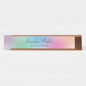 エレガントバラモダン金ゴールドレインボーカラーテンプレート デスクネームプレート (正面)