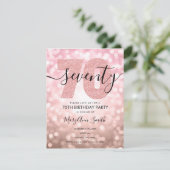 エレガントバラモダン金ゴールド第70回誕生日パーティー 招待状 (スタンド正面)
