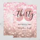 エレガントバラモダン金ゴールド30歳の誕生日パーティー 招待状 (正面/裏面)