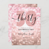 エレガントバラモダン金ゴールド30th誕生日パーティー インビテーションポストカード (正面/裏面)