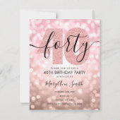 エレガントバラモダン金ゴールド40歳の誕生日パーティー 招待状 (正面)