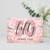 エレガントバラモダン金ゴールド50th誕生日ありがとう サンキューカード (スタンド正面)