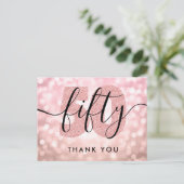 エレガントバラモダン金ゴールド50th誕生日ありがとう ポストカード (スタンド正面)