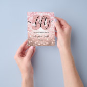 エレガントバラモダン金ゴールド50th誕生日パーティー チラシ (手)