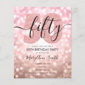 エレガントバラモダン金ゴールド50th誕生日パーティー チラシ (正面)