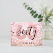 エレガントバラモダン金ゴールド60th誕生日ありがとう ポストカード (スタンド正面)