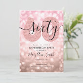 エレガントバラモダン金ゴールド60th誕生日パーティー 招待状 (スタンド正面)