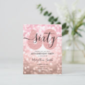 エレガントバラモダン金ゴールド60th誕生日パーティー 招待状 (スタンド正面)