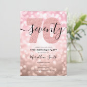 エレガントバラモダン金ゴールド70th誕生日パーティー 招待状 (スタンド正面)