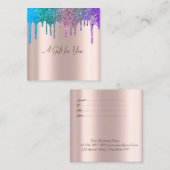 エレガントバラモダン金ゴールド、レインボーグリッタードリップス 割引カード (正面/裏面)