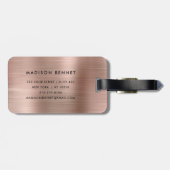 エレガントバラモノグラムの金ゴールドブラッシング金属 ラゲッジタグ (裏面横)