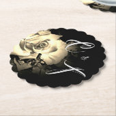 エレガントバラモノグラムの ペーパーコースター (アングル)