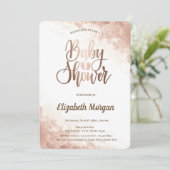 エレガントバラユニーク金ゴールドベビーフットベビーシャワー 招待状 (スタンド正面)