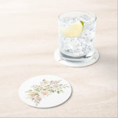 エレガントバララブ赤面ピンク・フローラ結婚ズ・ラウンド  ラウンドペーパーコースター (インサイチュ)