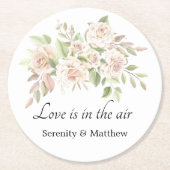 エレガントバララブ赤面ピンク・フローラ結婚ズ・ラウンド  ラウンドペーパーコースター (正面)