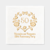 エレガントバラリースフレーム記念日パーティー 箔ナプキン (正面)