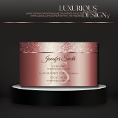 エレガントバラレッドスパークルグリッターとイニシャル 名刺