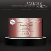 エレガントバラレッドスパークルグリッターのロゴとイニシャル 名刺