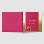 エレガントバラレッド結婚フォイルゲストブック ゲストブック (全面)