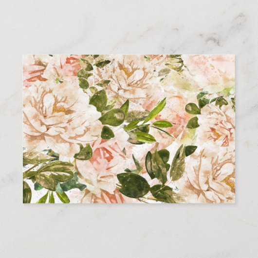 エレガントバラロマンスウェディングレセプションカード エンクロージャーカード (裏面)