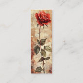 エレガントバラヴィンテージ作家ブックマークカード スキニー名刺 (正面)