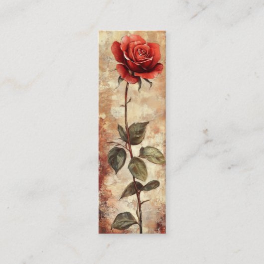 エレガントバラヴィンテージ作家ブックマークカード スキニー名刺 (正面)