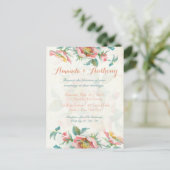 エレガントバラ予算結婚式招待状 インビテーションポストカード (スタンド正面)