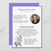 エレガントバラ写真フレームの死 案内状 (正面/裏面)