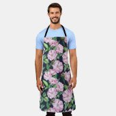 エレガントバラ分岐水彩 エプロン (着用した状態)