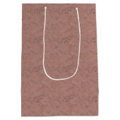 エレガントバラ及び金ゴールド花柄ラッピングテープ ミディアムペーパーバッグ (裏面)