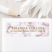 エレガントバラ大理石および金ゴールド差出人住所 ラベル (インサイチュ)