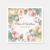 エレガントバラ庭園の結婚式 スタンダードカクテルナプキン (正面)