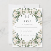 エレガントバラ庭園の結婚式 出欠カード (正面)