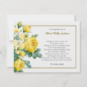 エレガントバラ悔やみや弔慰葬儀サンキューカード サンキューカード (正面)