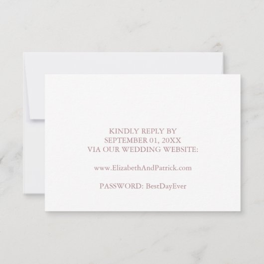 エレガントバラ書結婚のWebサイトRSVPカード 招待状 (裏面)