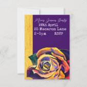 エレガントバラ水彩ディナーパーティー 招待状 (正面)