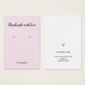 エレガントバラ白金ゴールドフェイクハートイヤリングカード (正面&裏面)