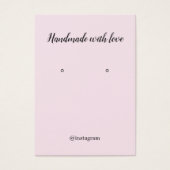 エレガントバラ白金ゴールドフェイクハートイヤリングカード (正面)