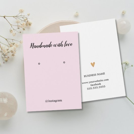 エレガントバラ白金ゴールドフェイクハートイヤリングカード